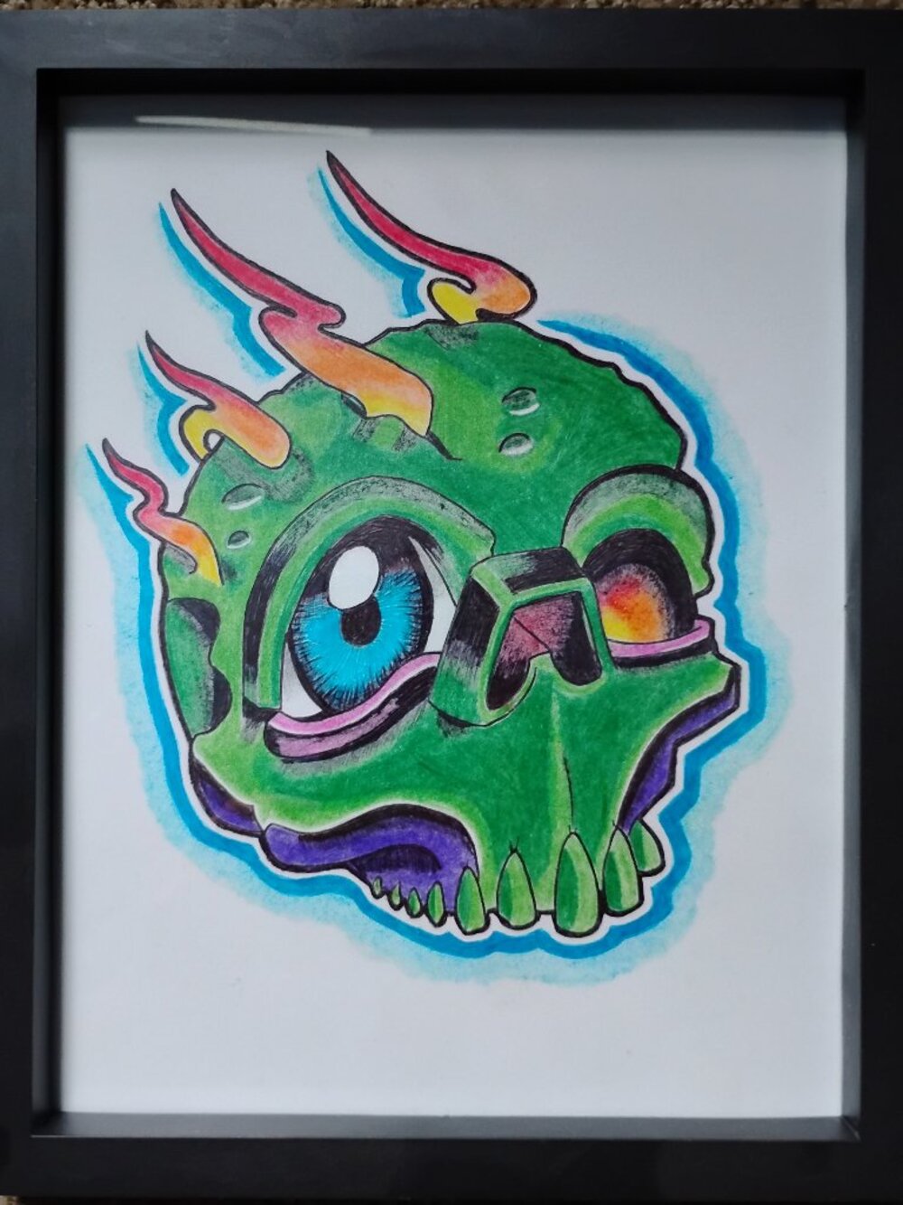 New School Skull (Framed)